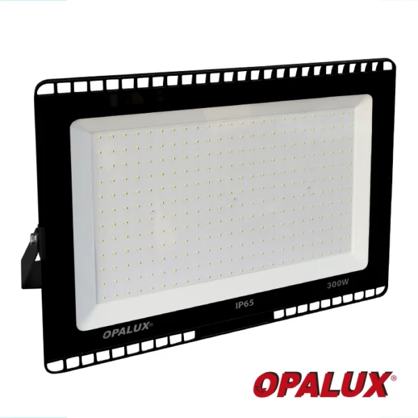 REFLECTOR LED 300W OPALUX 336 LEDS 25500LM 6500K 50,000HRS DELGADO SLIM COLOR NEGRO LUZ BLANCAM IP65 EXTERIORES 220-240V