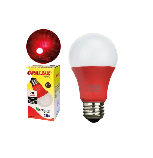 FOCO LED “OPALUX” LUZ ROJA 7W, E27, 100-240VAC 50/60HZ CJX50