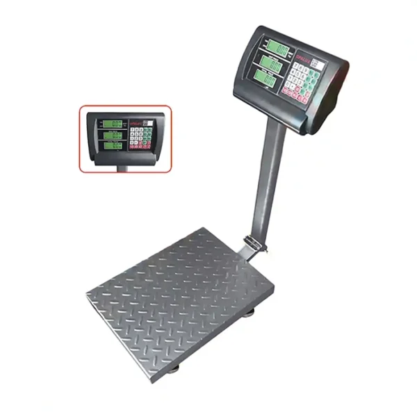 Balanza electrónica digital de pie 300Kgs “Opalux” LCD recargable con batería 4v4Ah 220v