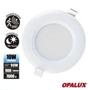 SPOTLIGHT 10W "OPALUX" 900LM 7000K C/SENSOR RADAR 120° P/CAJA OCTAGONAL 220V IP44