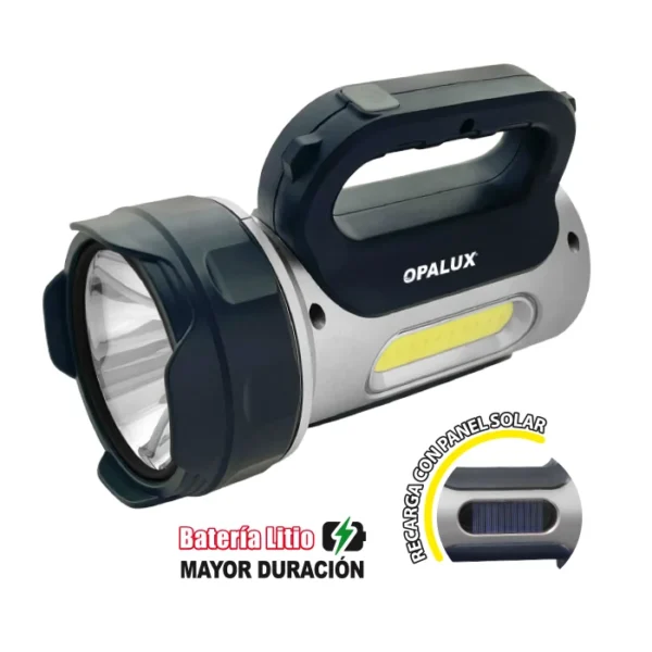 LINTERNA SOLAR MULTIFUNCIÓN 10W "OPALUX", LÁMPARA 3W, USB / 3.7 VOLTIOS / 2400 MAH