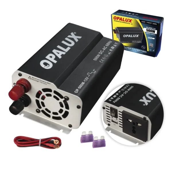 INVERSOR DE VOLTAJE DE ONDA MODIFICADA 500W 12V "OPALUX"